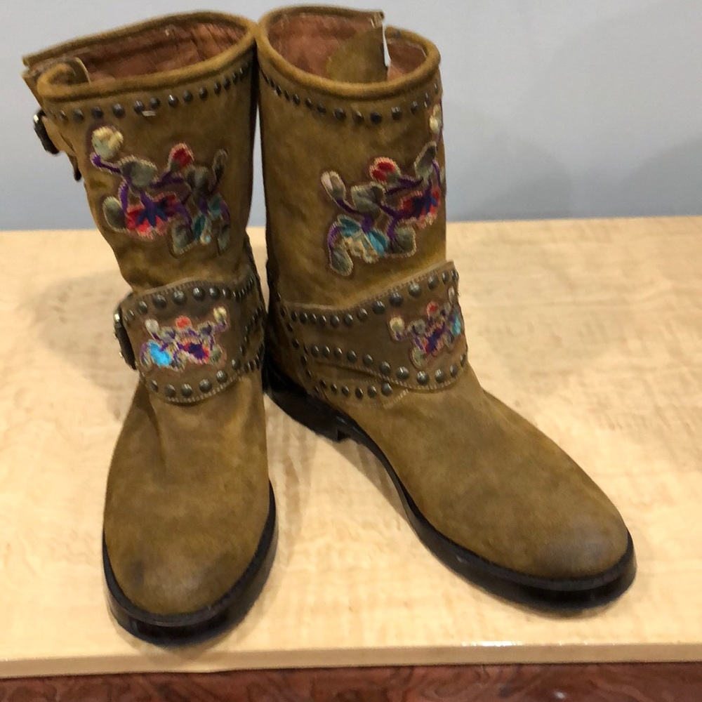 Frye woven n studded boots